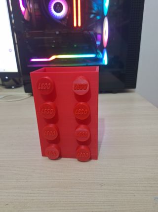 Vaso Porta Fiori Design Lego Rosso