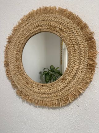 Specchio rotondo in iuta con frange - Maison du Monde