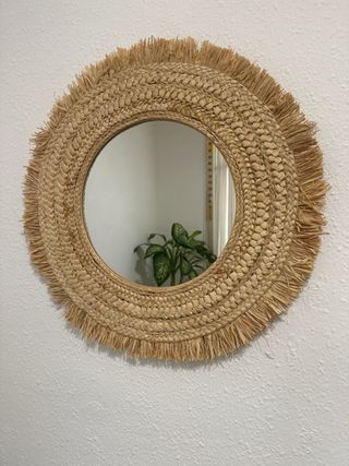 Specchio rotondo in iuta con frange - Maison du Monde