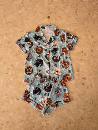 Pijama corto perros azul
