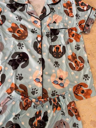 Pijama corto perros azul