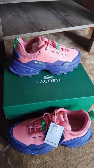 Zapatillas Lacoste Rosa y Azul Marino Talla 39.5