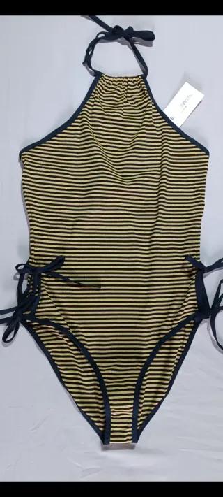 Bañador Sonia Rykiel Rayas Negro/Amarillo