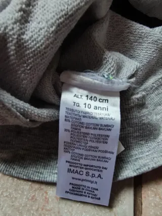Felpa con cappuccio bambino tg 10 anni
