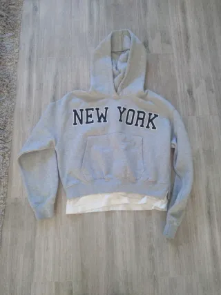 Sudadera gris New York niña 11-12 años
