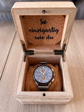 Reloj Holzkern azul y plateado