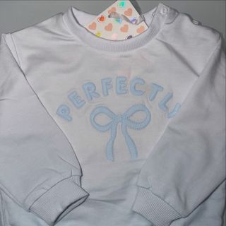 Completo bimba bianco con fiocco azzurro