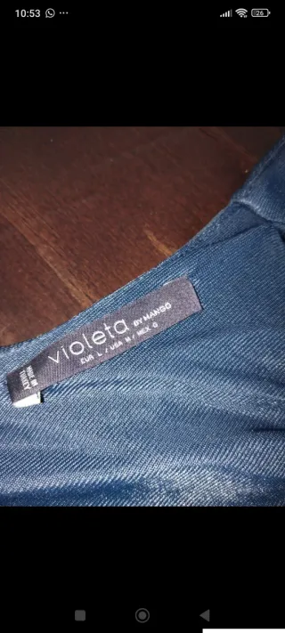 Vestido Mango Azul Talla L