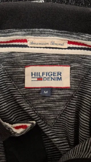 Polo Tommy Hilfiger manga larga gris