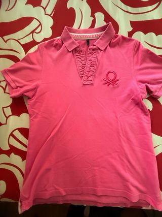 Polo Benetton Rojo y Rosa