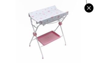 Bañera cambiador bebé estrellas rosa