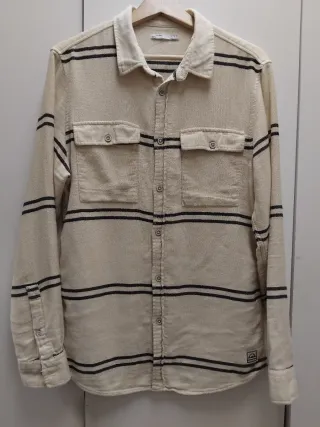 Camisa Bershka rayas beige y negro Talla M