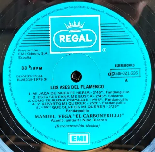 Lp El Carbonerillo Los Ases del Flamenco Vol. 2