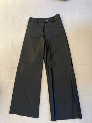 Pantalón Zara Piel Talla Alta Sin Estrenar