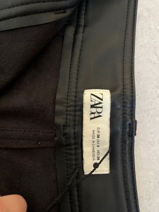 Pantalón Zara Piel Talla Alta Sin Estrenar