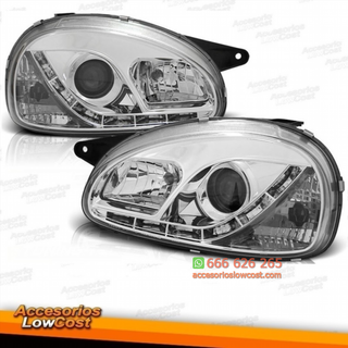 FAROS LUZ DIURNA LED, CORSA B, 93-00- CRISTAL CLA