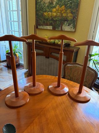 4 Perchas Madera Regulables Altura