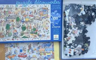 NUEVO -Puzzle Djeco La Ville 100 piezas + Póster