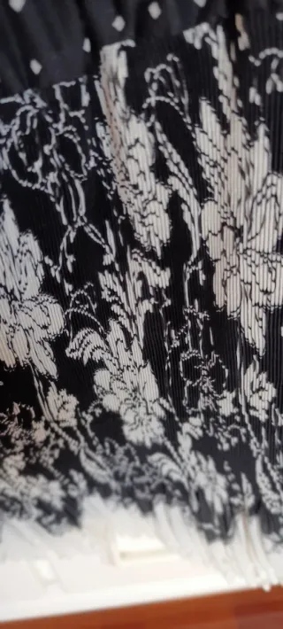 Falda Vestir Negra con Lunares Blancos