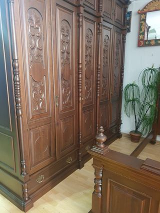 Armario y Cama Madera Tallada Rondeño