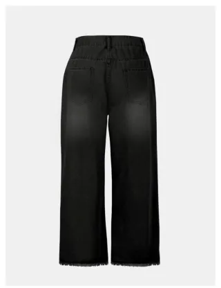 Pantalones Vaqueros Anchos Negros/Grises