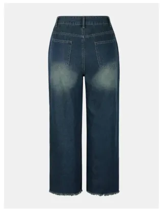 Pantalones Vaqueros Anchos Negros/Grises