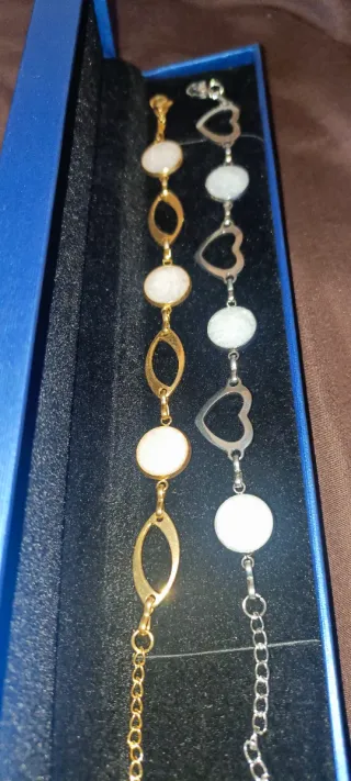 Pulseras Acero Inoxidable Dorada y Plateada