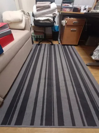 Alfombra rayas gris y negro 120x180 cm