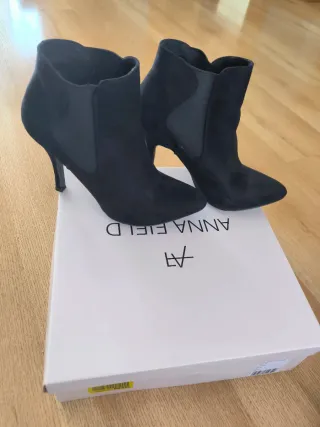 Botines tacón negros talla 38