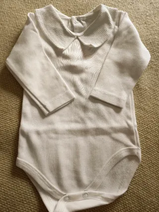 Conjunto bebé 0-3 meses azul e branco