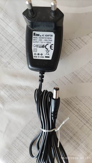 Adaptador Ktec AC 7.5V 100mA KA23D075010024G