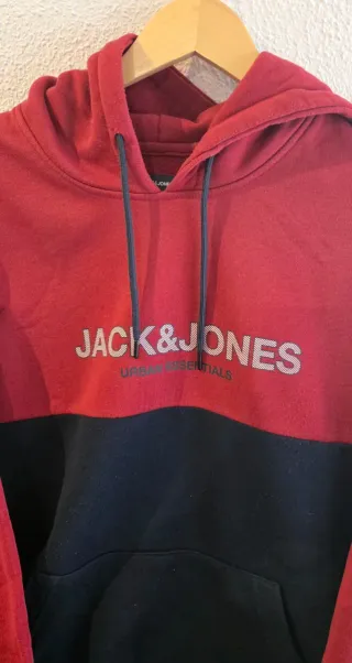 Sudadera Jack & Jones Talla M Roja y Negra