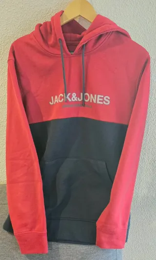 Sudadera Jack & Jones Talla M Roja y Negra