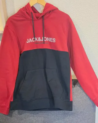 Sudadera Jack & Jones Talla M Roja y Negra