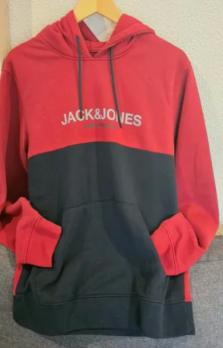 Sudadera Jack & Jones Talla M Roja y Negra