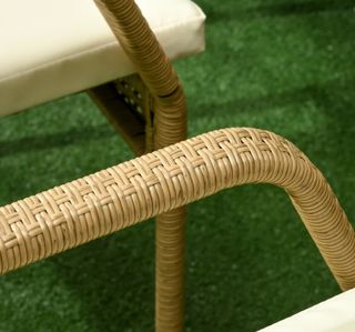 6 Sillas Apilables Exterior Mimbre y Metal