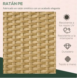 6 Sillas Apilables Exterior Mimbre y Metal