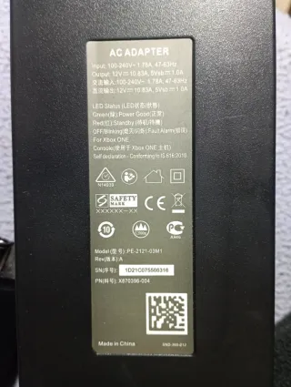 Fuente de Alimentación Xbox One Microsoft