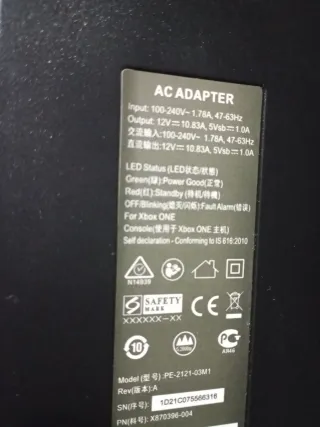 Fuente de Alimentación Xbox One Microsoft