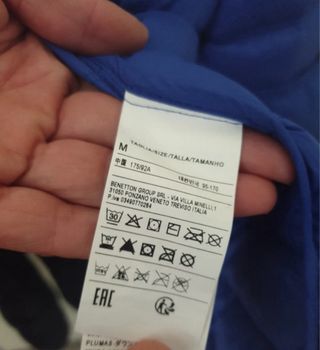 Chaqueta de plumas Benetton azul