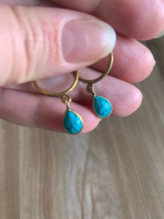 Pendientes aro con turquesa