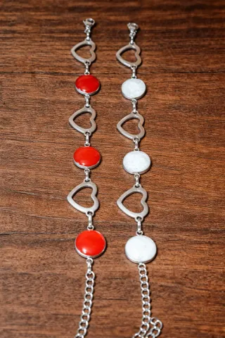 Pulsera Acero Inoxidable Corazones