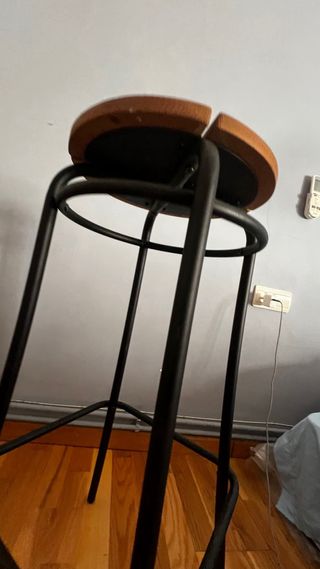 2 Taburetes Estilo Industrial Madera y Metal