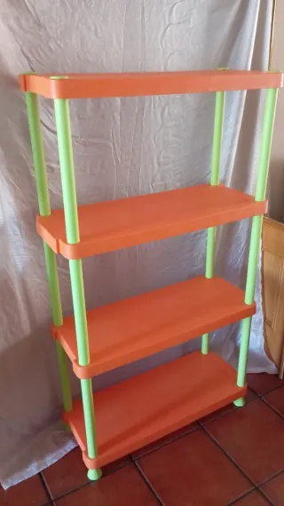 Estantería Resina Desmontable Naranja y Verde
