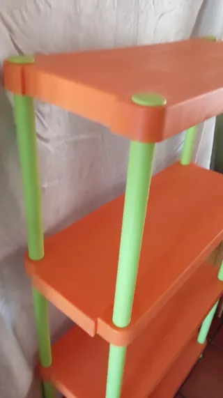 Estantería Resina Desmontable Naranja y Verde