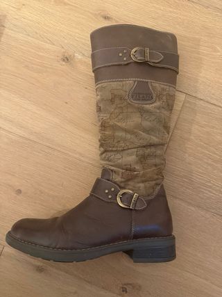 Stivali in pelle e camoscio