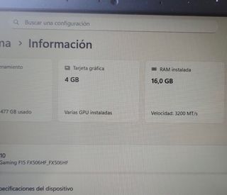 Portátil Asus TUF Gaming F15