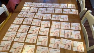 Biglietti con coniglietto e arcobaleno