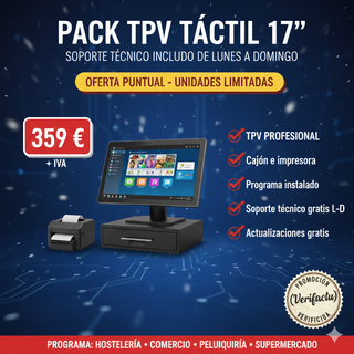 TPV Táctil 17 + Cajón + Impresora