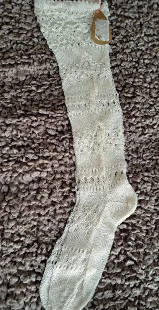 Calcetines Fallera Beige/Blanco Talla Única